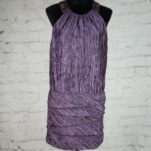 Xscape purple beaded dress size 12